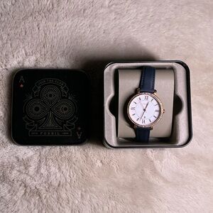 Fossil Navy and Gold Timepiece